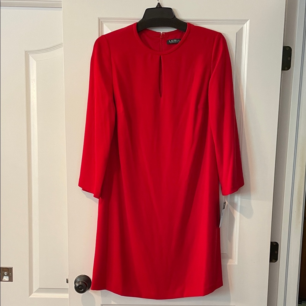 Lauren Ralph Lauren Vibrant Red Long Sleeve Dress